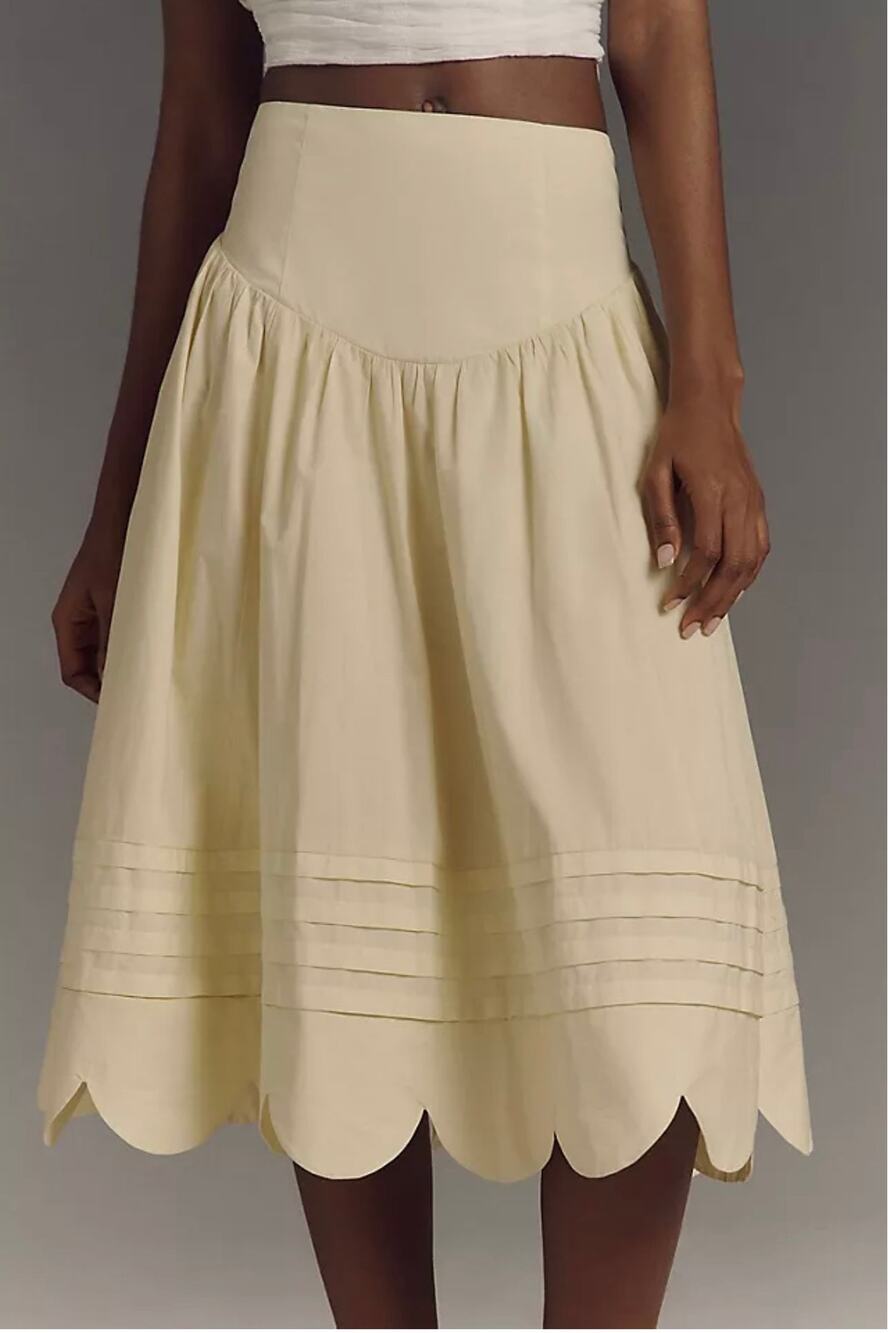 Maeve 50s Full Scallop Hem Skirt